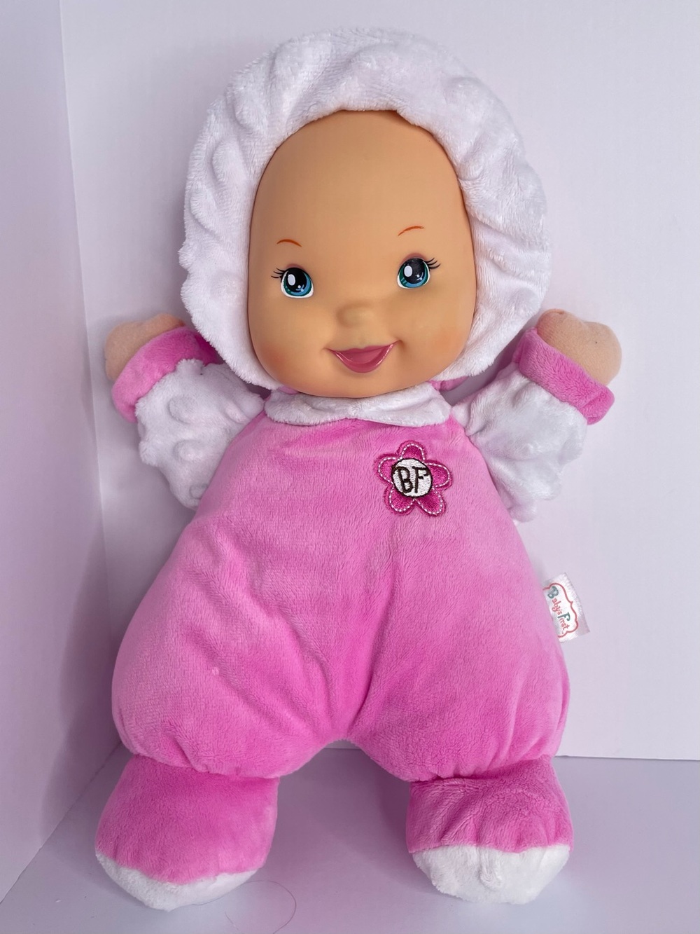 Goldberger Baby's First Minky So Soft Pink Plush Rattle Baby Doll 12"